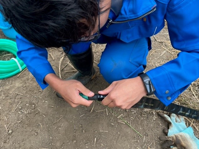 潅水チューブ　取付